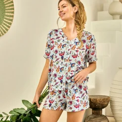 Becquet Pyjama short femme motif perse - CRÉATION<Femme Pyjama Femme|Pyjama, Liquette, Nuisette