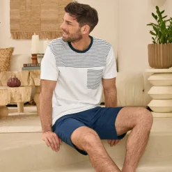 Becquet Pyjama short homme rayé - CRÉATION<Homme Pyjama Homme|Pyjama, Liquette, Nuisette