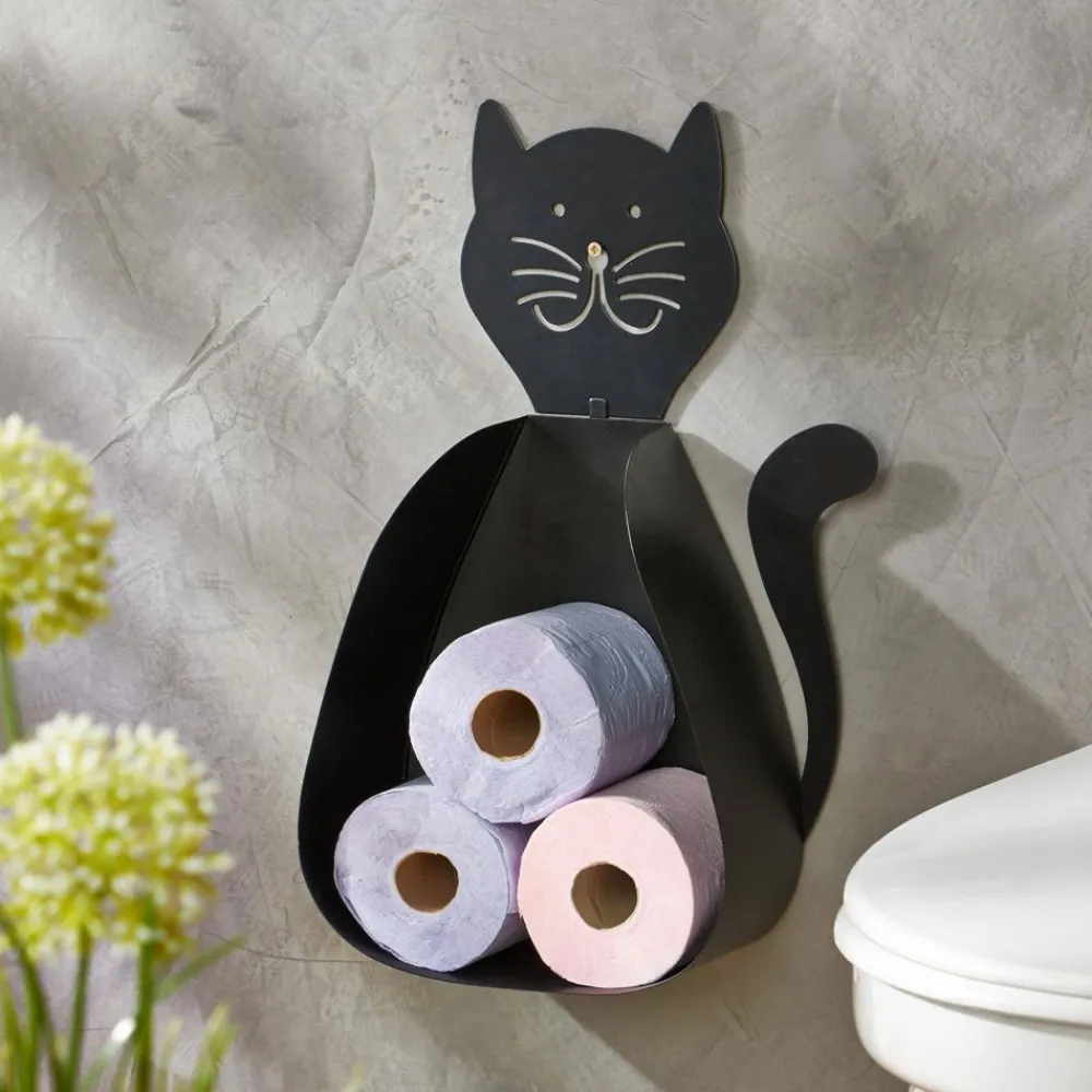 Becquet Rangement papier toilette chat< Accessoires De Salle De Bain|Idées Salle De Bain