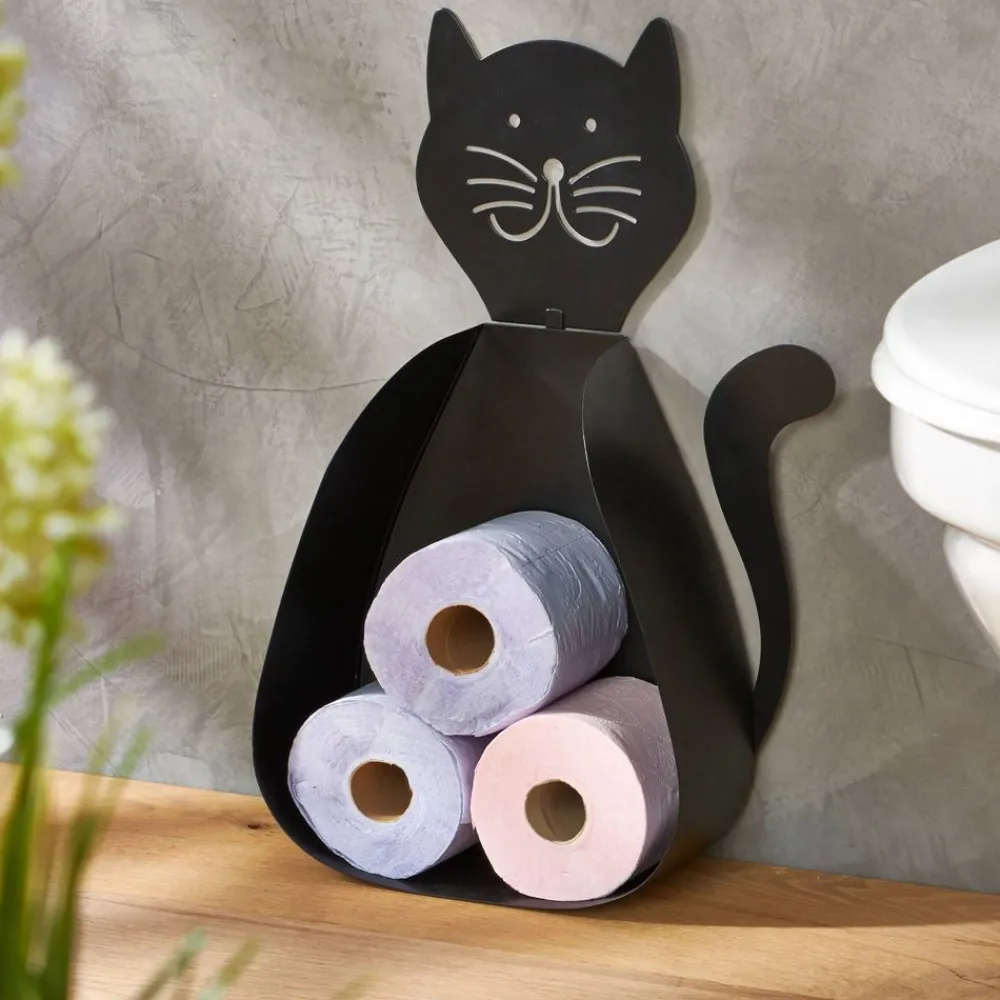 Becquet Rangement papier toilette chat< Accessoires De Salle De Bain|Idées Salle De Bain