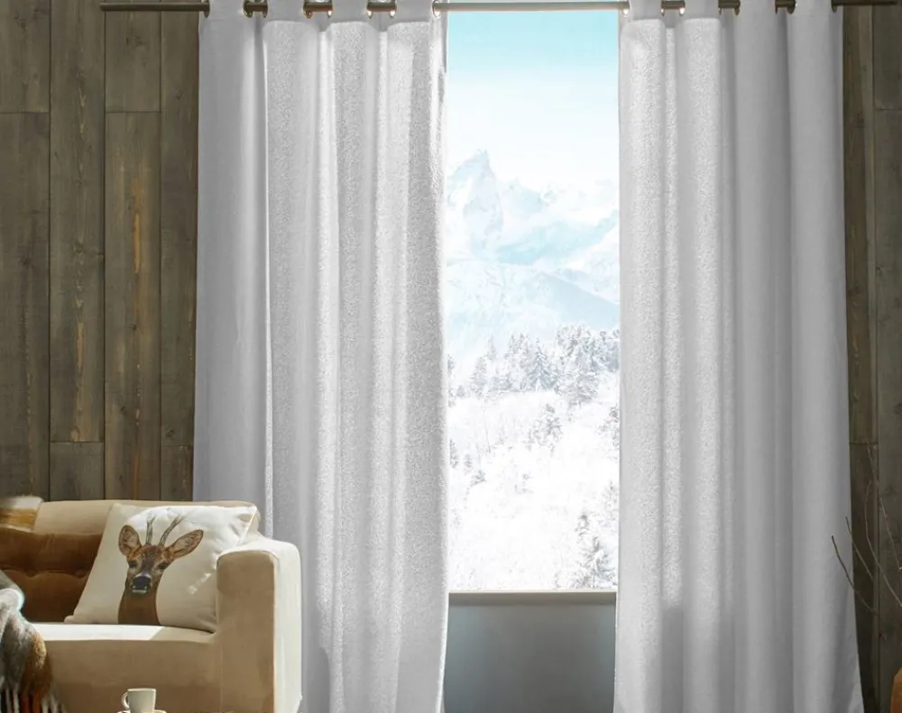Becquet Rideau bouclette façon peau de mouton< Rideau Et Déco Textile|Décoration Textile Unie