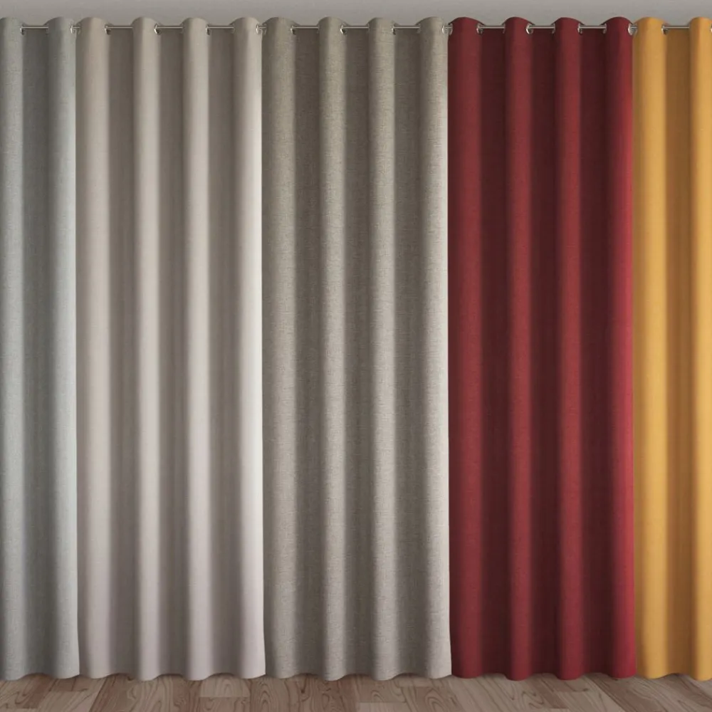 Becquet Rideau et métrage occultants thermiques natté chambray- dos couleur< Décoration Textile Unie|Rideau Occultant Lumière, Rideau Occultant Thermique