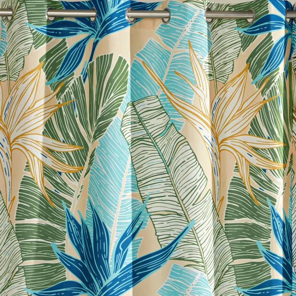 Becquet Rideau motif feuillage exotique - CRÉATION< Rideau Et Déco Textile|Rideau