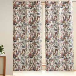 Becquet Rideau motif feuillage toucher velours< Rideau Et Déco Textile|Rideau