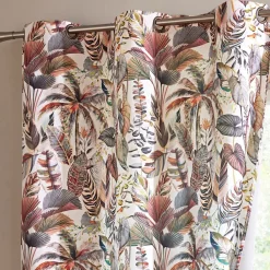 Becquet Rideau motif feuillage toucher velours< Rideau Et Déco Textile|Rideau