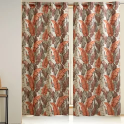 Becquet Rideau motif grandes feuilles< Rideau Et Déco Textile|Rideau