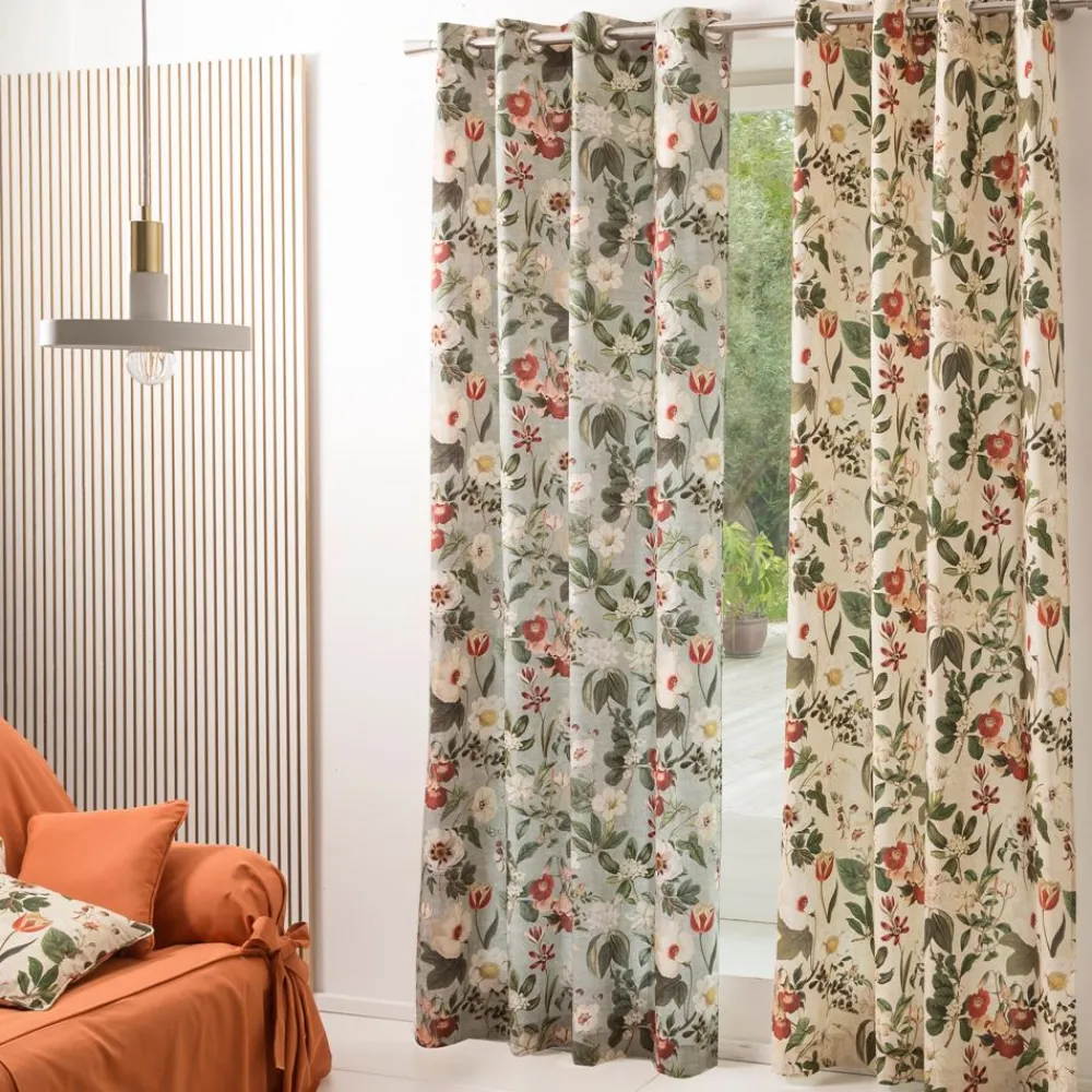 Becquet Rideau motif herbier< Rideau Et Déco Textile|Rideau