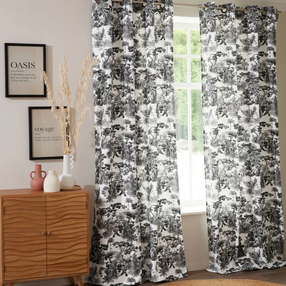 Becquet Rideau motif jungle - CRÉATION THÉVENON< Rideau Et Déco Textile|Rideau