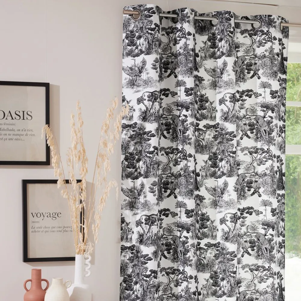 Becquet Rideau motif jungle - CRÉATION THÉVENON< Rideau Et Déco Textile|Rideau
