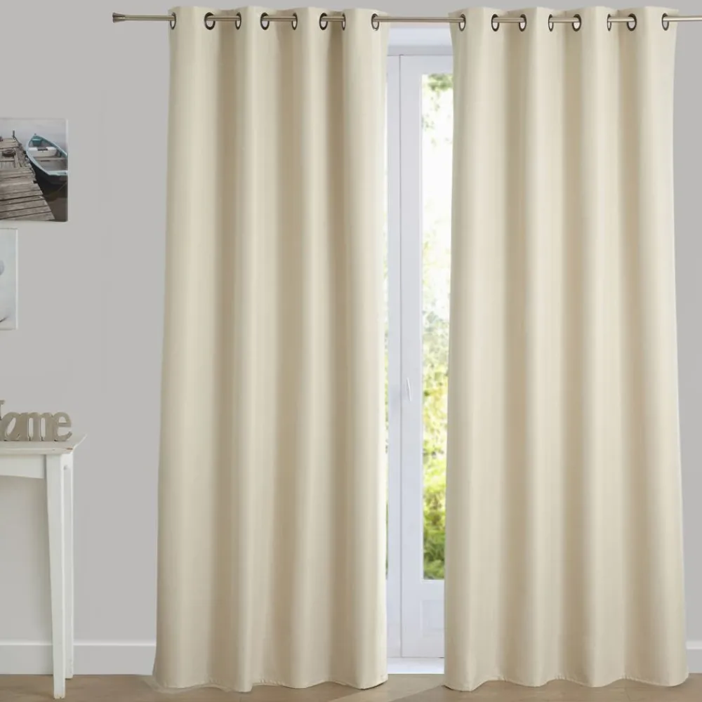 Becquet Rideau occultant aspect natté< Rideau Et Déco Textile|Décoration Textile Unie