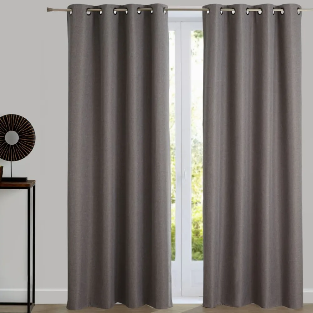 Becquet Rideau occultant aspect natté< Rideau Et Déco Textile|Décoration Textile Unie