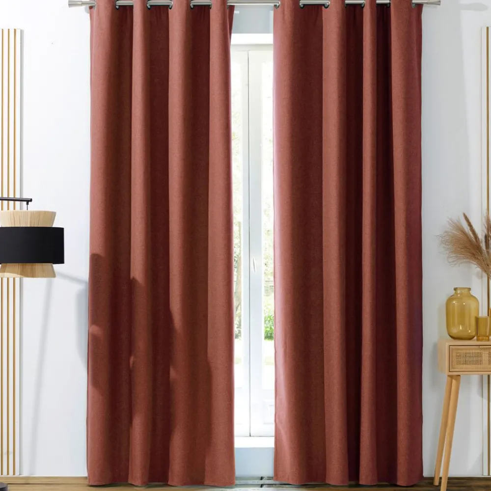Becquet Rideau occultant phonique natté effet brut - dos polaire< Rideau Et Déco Textile|Décoration Textile Unie