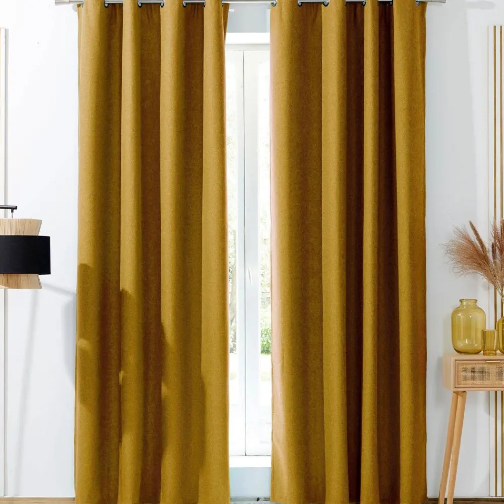 Becquet Rideau occultant phonique natté effet brut - dos polaire< Rideau Et Déco Textile|Décoration Textile Unie