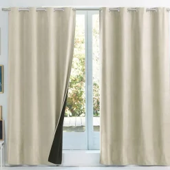 Becquet Rideau occultant thermique suédine - dos polaire< Rideau Et Déco Textile|Décoration Textile Unie
