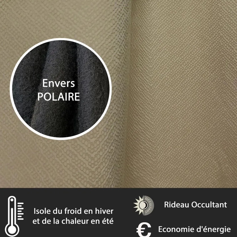 Becquet Rideau thermique velours petits motifs< Rideau Et Déco Textile|Rideau