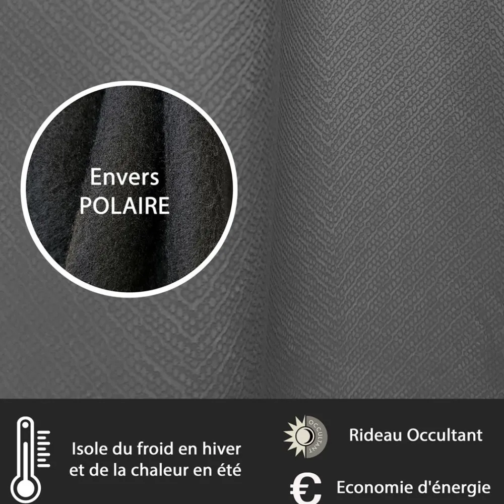 Becquet Rideau thermique velours petits motifs< Rideau Et Déco Textile|Rideau