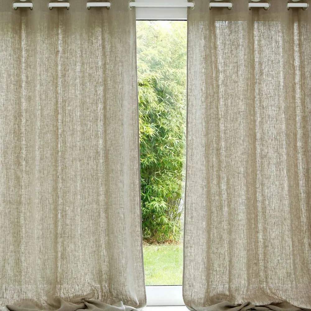 Becquet Rideau uni lin lavé qualité lourde< Rideau Et Déco Textile|Décoration Textile Unie
