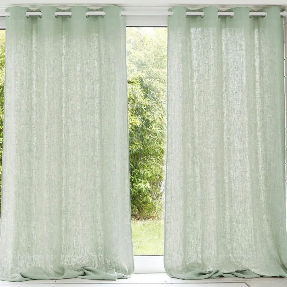 Becquet Rideau uni lin lavé qualité lourde< Rideau Et Déco Textile|Décoration Textile Unie
