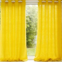 Becquet Rideau uni lin lavé qualité lourde< Rideau Et Déco Textile|Décoration Textile Unie