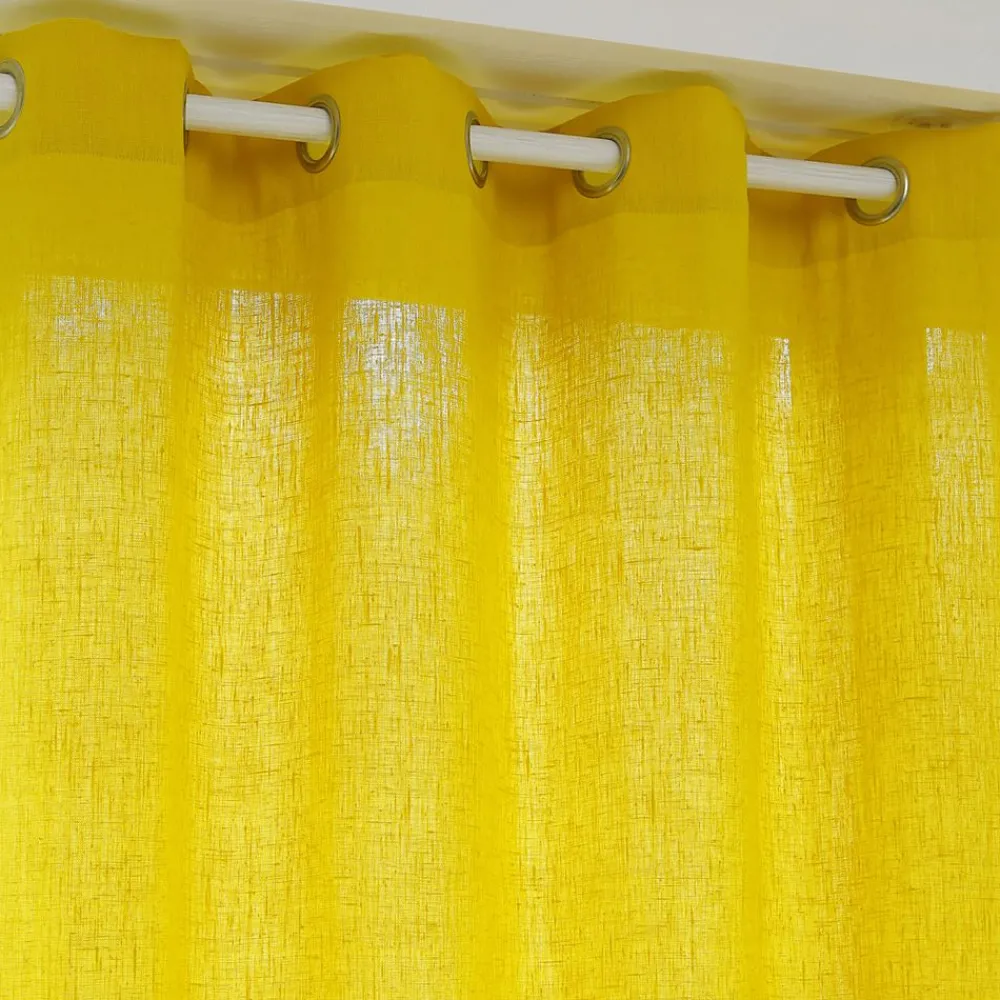 Becquet Rideau uni lin lavé qualité lourde< Rideau Et Déco Textile|Décoration Textile Unie