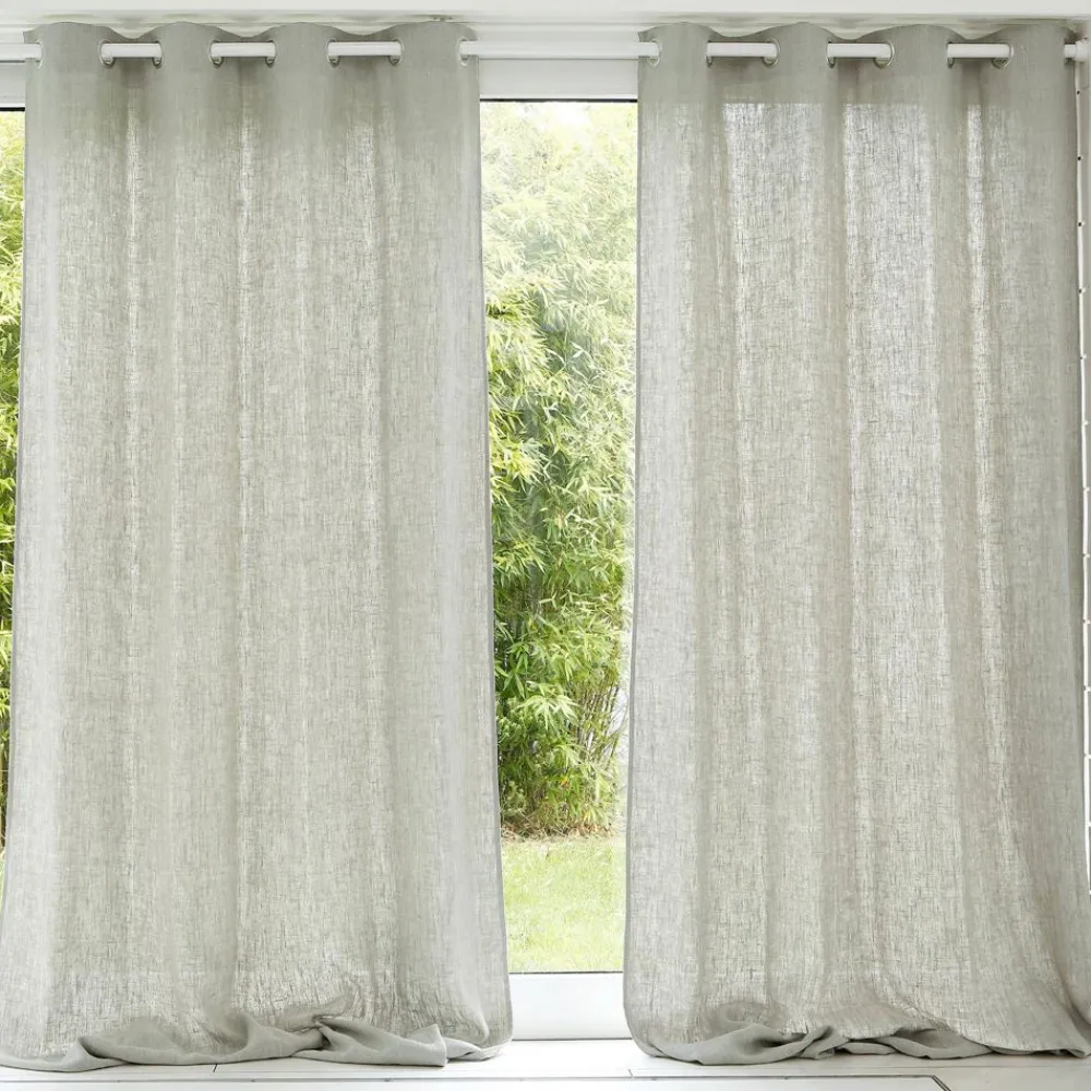 Becquet Rideau uni lin lavé qualité lourde< Rideau Et Déco Textile|Décoration Textile Unie