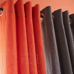 Becquet Rideau uni lin lavé qualité lourde< Rideau Et Déco Textile|Décoration Textile Unie