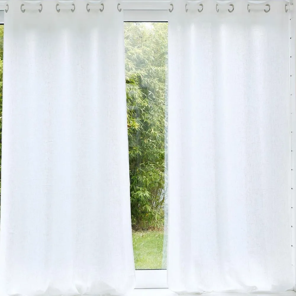 Becquet Rideau uni lin lavé qualité lourde< Rideau Et Déco Textile|Décoration Textile Unie