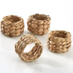 Becquet Ronds de serviette en jacinthe d'eau tressée - lot de 4< Décoration|Art De La Table