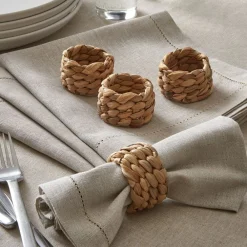 Becquet Ronds de serviette en jacinthe d'eau tressée - lot de 4< Décoration|Art De La Table