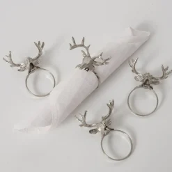 Becquet Ronds de serviette rennes en métal – Lot de 4< Décoration|Art De La Table