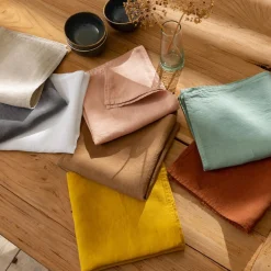 Becquet Serviettes de table en lin lavé - lot de 3< Serviette De Table|Nappe Unie
