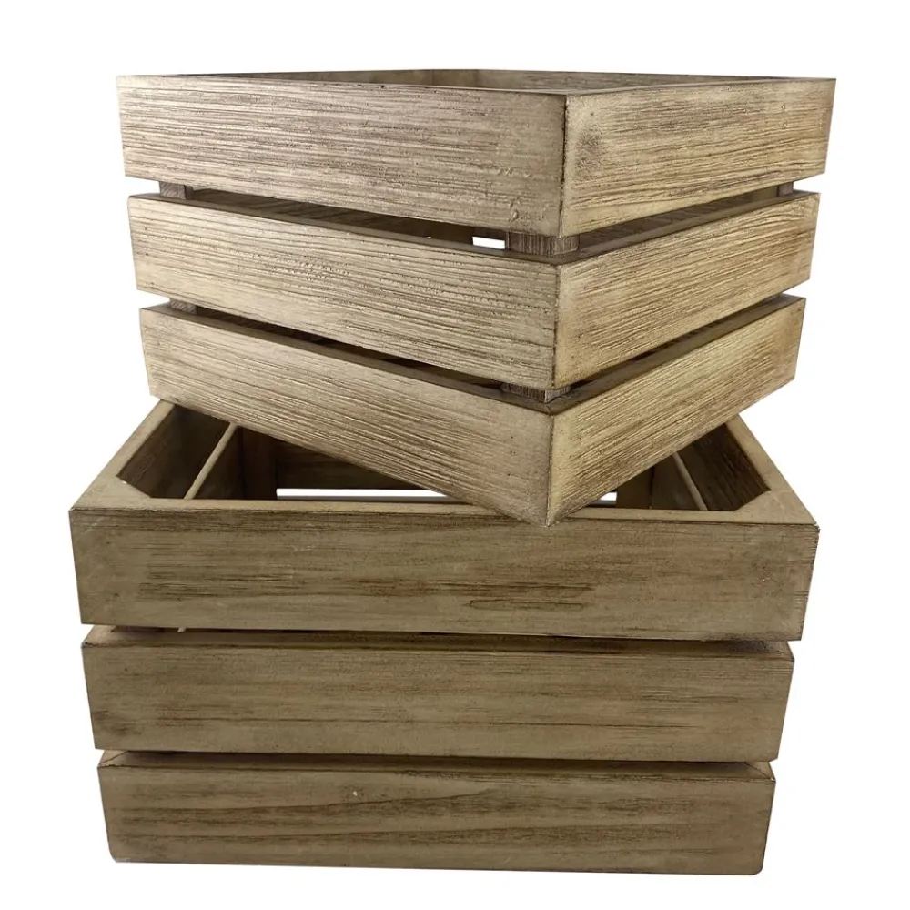 Becquet Set de 2 caisses déco gigognes en bois< Boîte, Panier|Décoration