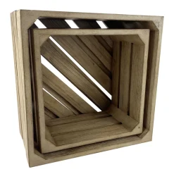 Becquet Set de 2 caisses déco gigognes en bois< Boîte, Panier|Décoration