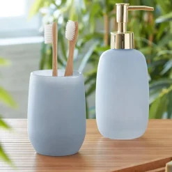 Becquet Set gobelet + distributeur savon liquide en verre< Beauté, Bien-Être|Beauté, Bien-Être