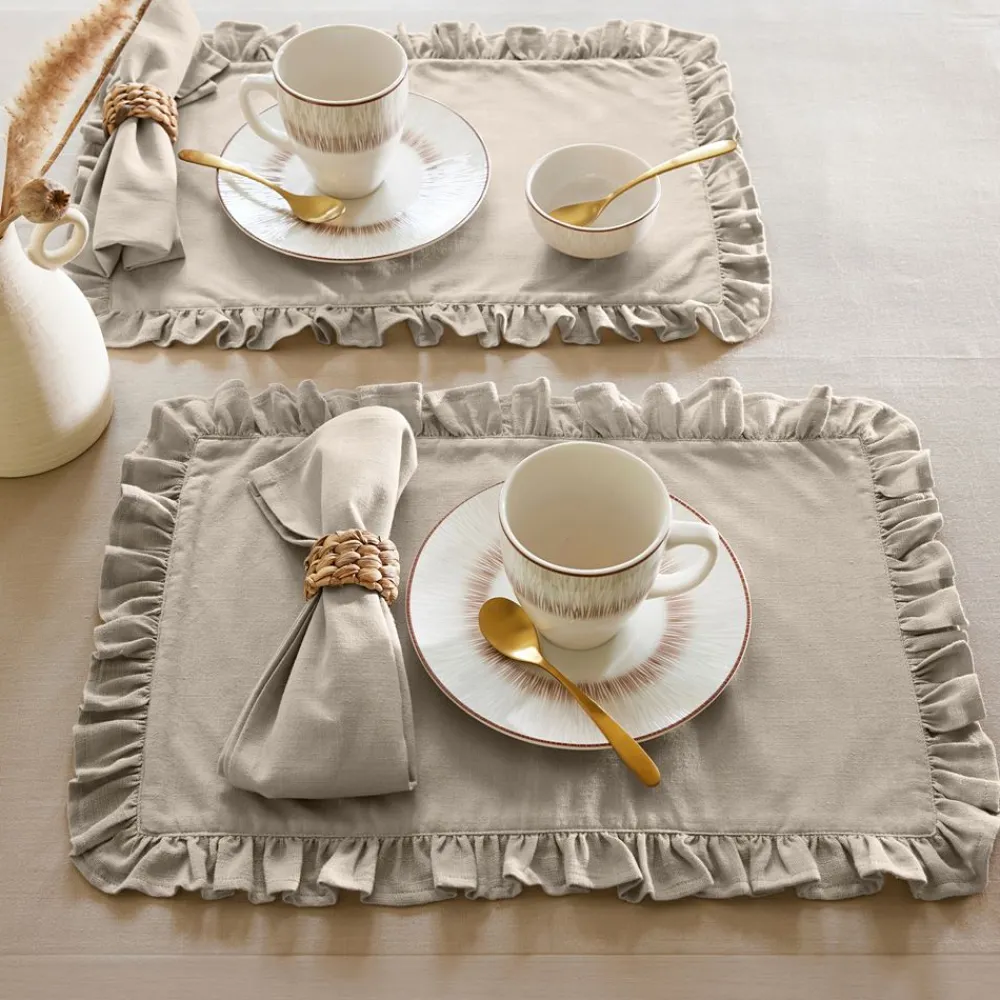 Becquet Sets de table à volant - Lot de 2 - CRÉATION< Set De Table, Chemin De Table|Nappe Unie