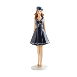 Becquet Statuette déco en robe bleue- CRÉATION< Statuette, Figurine|Décoration