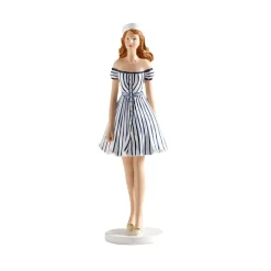 Becquet Statuette femme robe à rayures - CRÉATION< Statuette, Figurine|Décoration