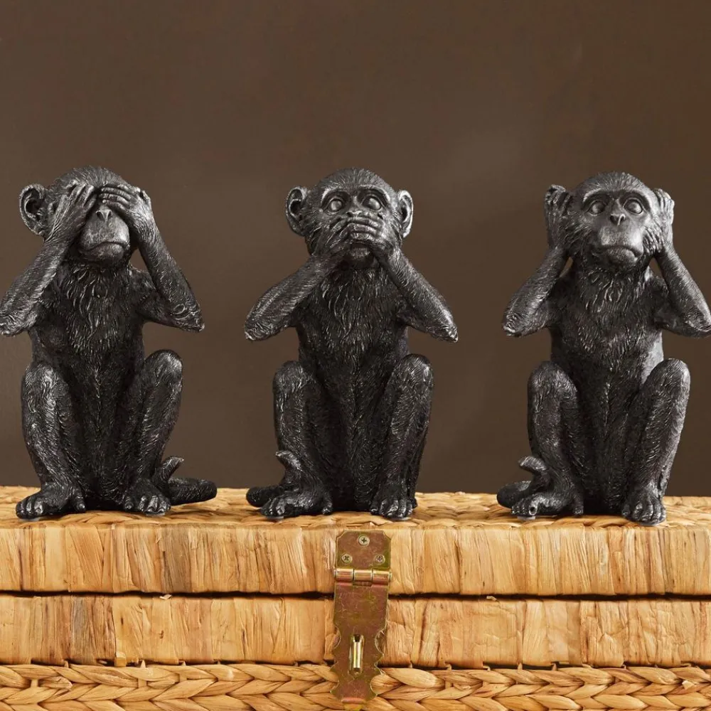 Becquet Statuettes singes de la sagesse - set de 3< Statuette, Figurine|Décoration