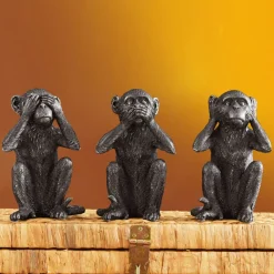 Becquet Statuettes singes de la sagesse - set de 3< Statuette, Figurine|Décoration
