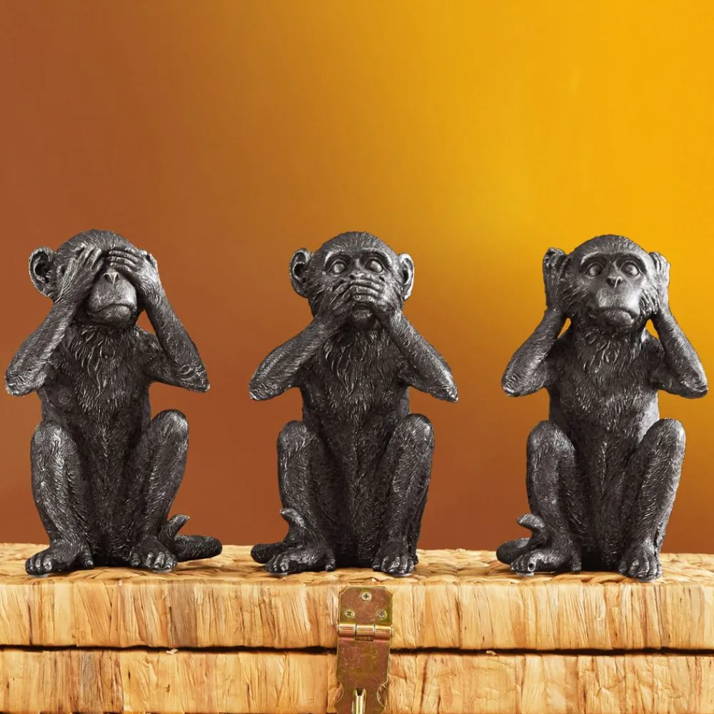Becquet Statuettes singes de la sagesse - set de 3< Statuette, Figurine|Décoration