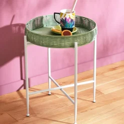 Becquet Table basse ronde blanche et verte< Meuble, Étagère|Décoration