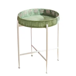 Becquet Table basse ronde blanche et verte< Meuble, Étagère|Décoration