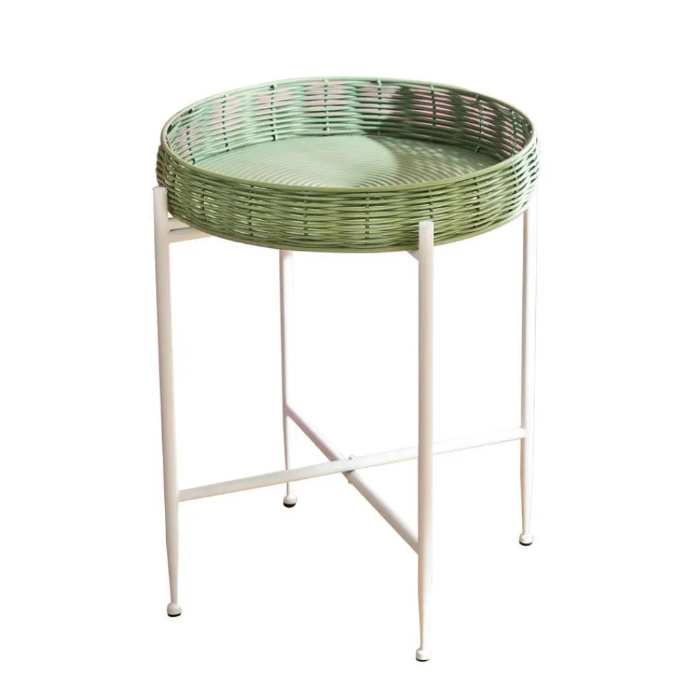 Becquet Table basse ronde blanche et verte< Meuble, Étagère|Décoration
