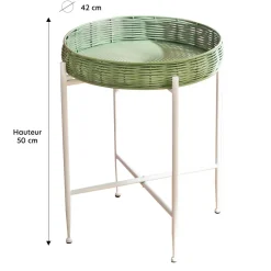 Becquet Table basse ronde blanche et verte< Meuble, Étagère|Décoration