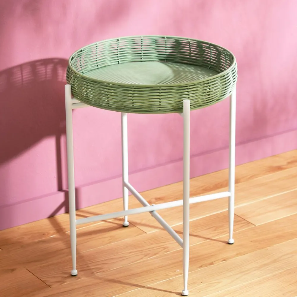 Becquet Table basse ronde blanche et verte< Meuble, Étagère|Décoration