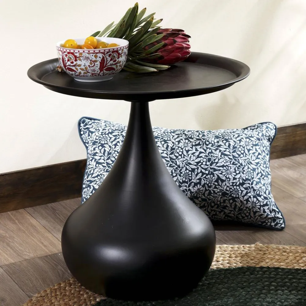 Becquet Table basse ronde en métal noir< Meuble, Étagère|Décoration