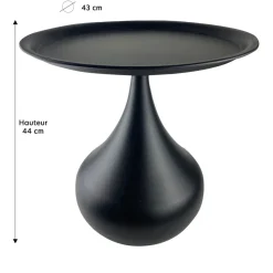 Becquet Table basse ronde en métal noir< Meuble, Étagère|Décoration