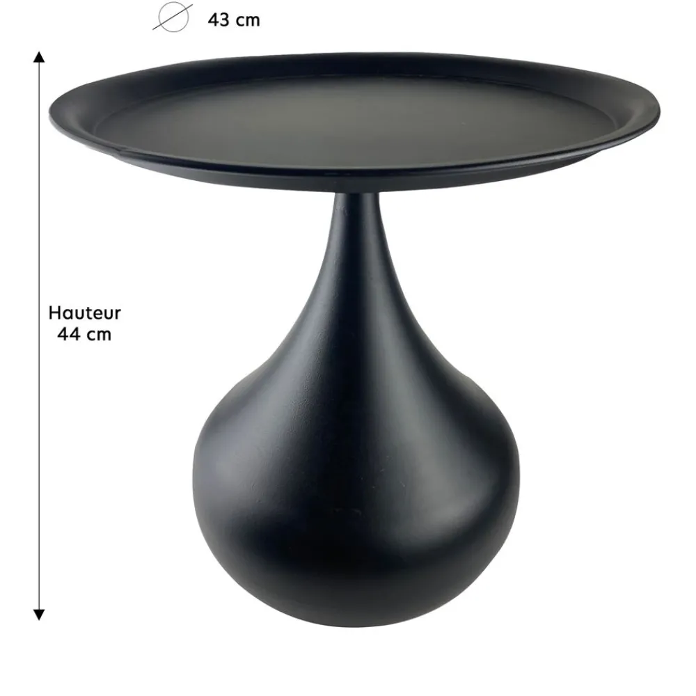 Becquet Table basse ronde en métal noir< Meuble, Étagère|Décoration