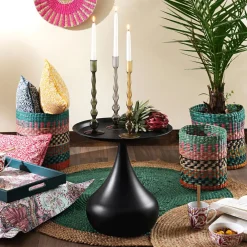 Becquet Table basse ronde en métal noir< Meuble, Étagère|Décoration