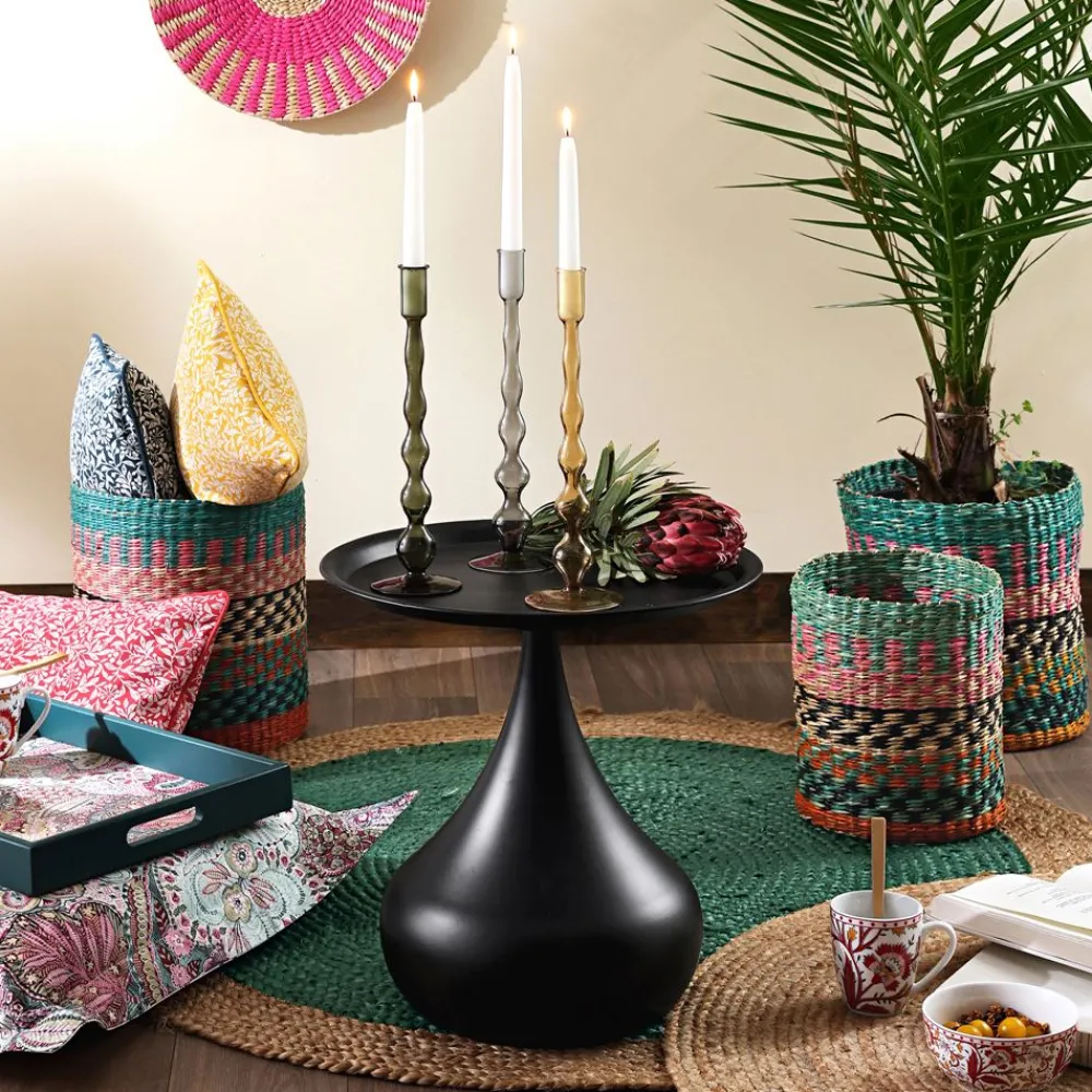 Becquet Table basse ronde en métal noir< Meuble, Étagère|Décoration